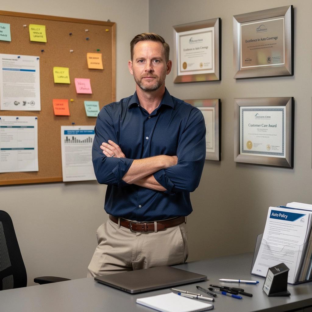 Znak drogowy z informacjami o ubezpieczeniach dla kierowców.